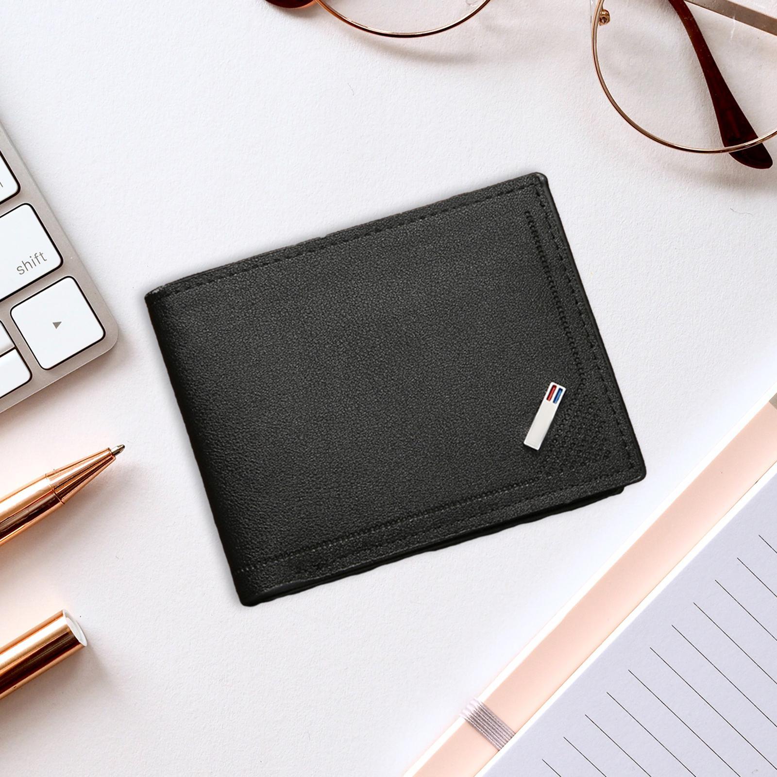 Men Wallet Wallet Organizer PU Leather Fashionable Simple Short Clutch Card Holder for Husband Father Dating Street Gift