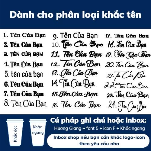 Bình giữ nhiệt ly cốc giữ nhiệt khắc tên sticker chất liệu thép không gỉ 304 dung tích 510ml 5 màu sắc giữ nhiệt 8 -12h