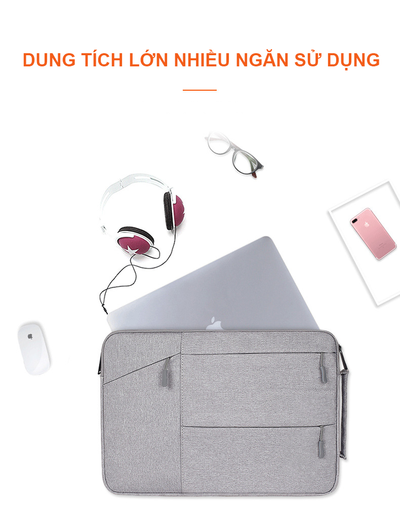 Túi, Cặp Chống Xốc Cho Laptop Macbook Chống Thấm Nước 3 Ngăn Đựng Phụ Kiện Hàng Chính Hãng Meliya accessories