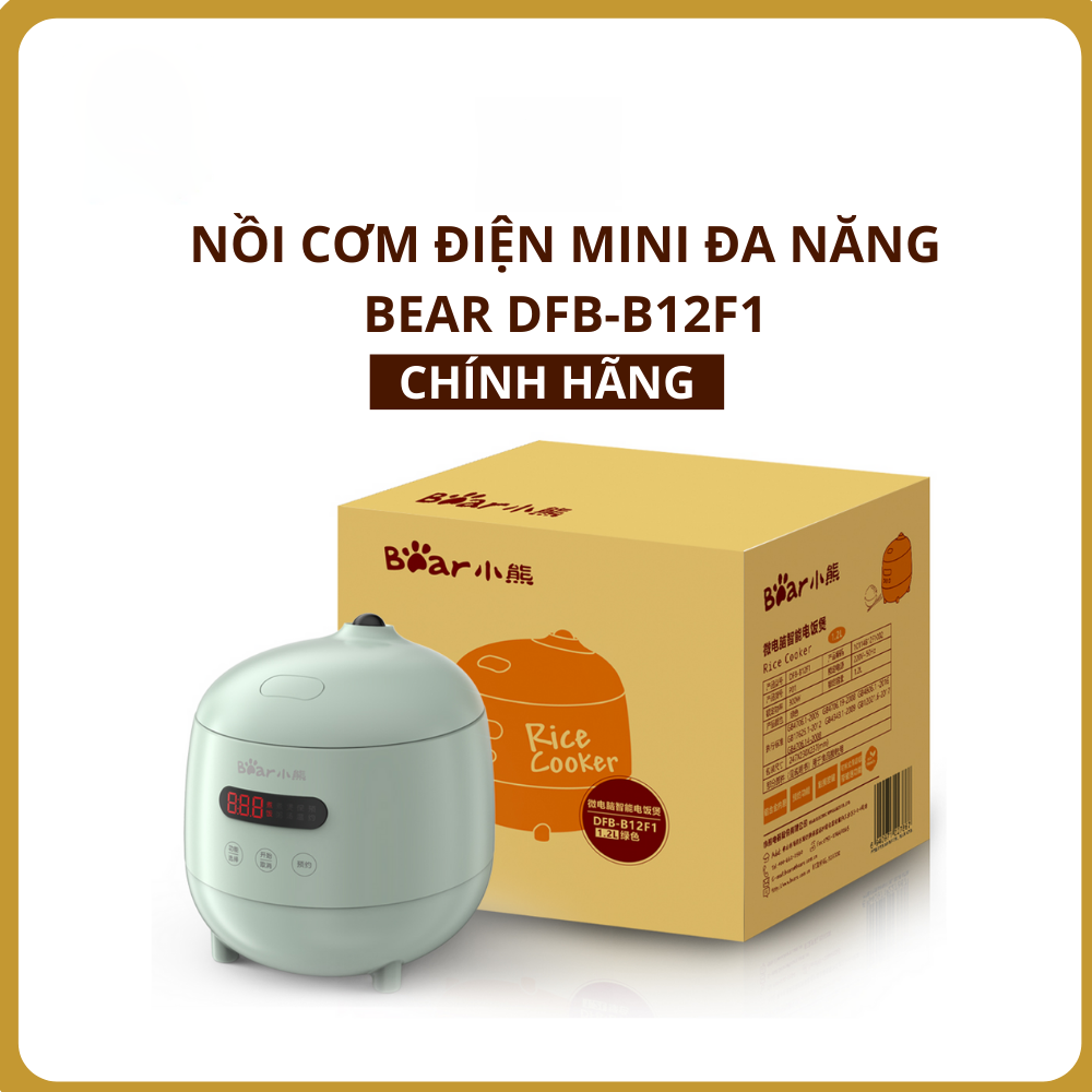 Nồi Cơm Điện Mini Đa Năng Bear DFB-B12F1, Giao Màu Ngẫu Nhiên - Hàng Chính Hãng