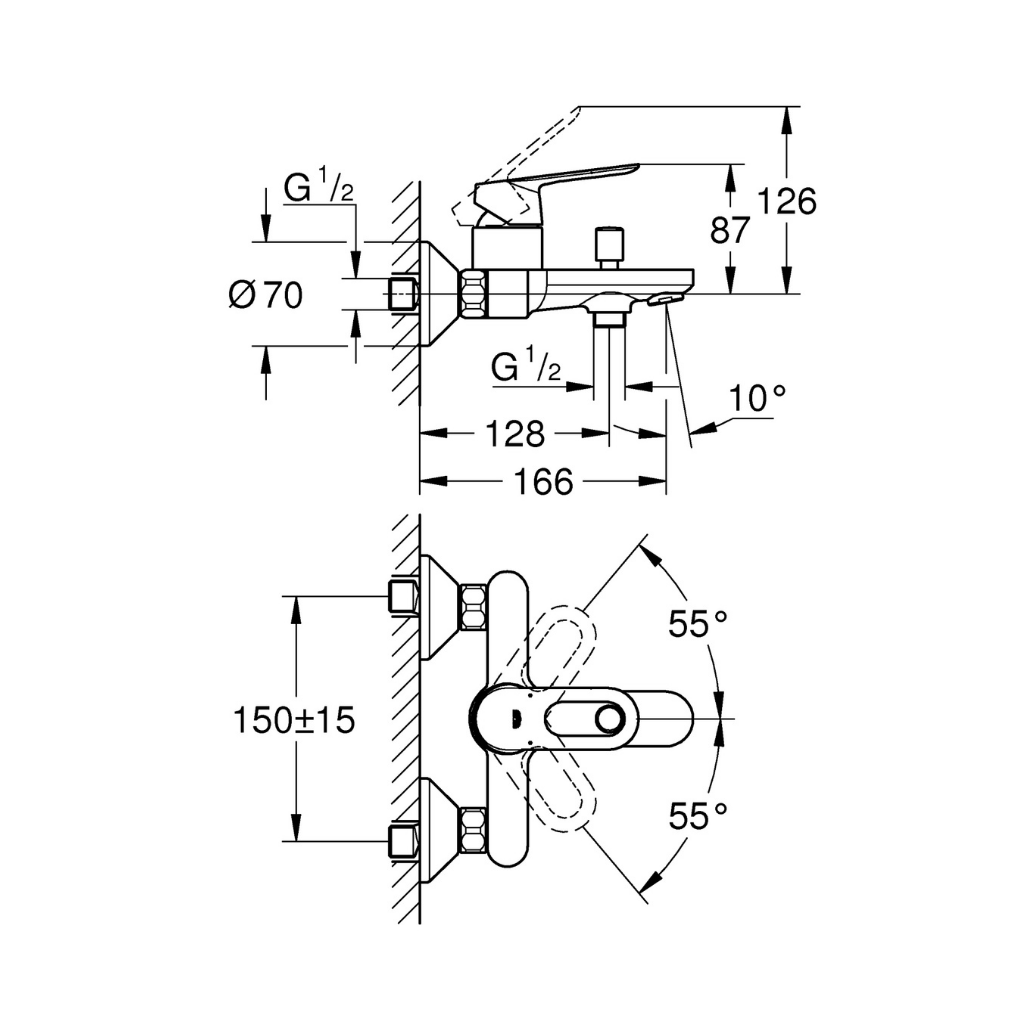 Bộ Trộn Nổi GROHE BAULOOP 2 Chế Độ - 23603000