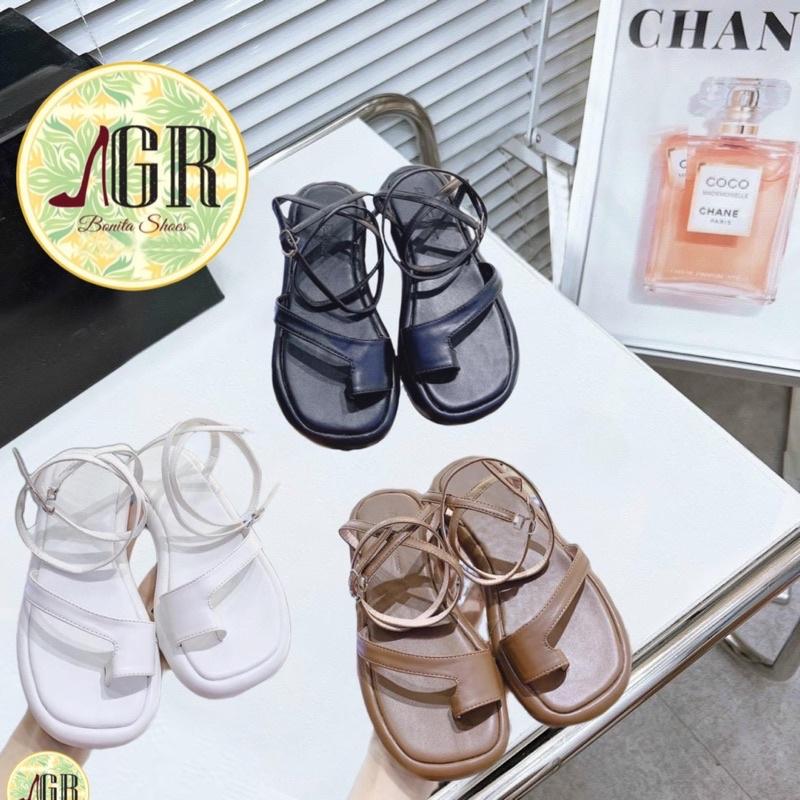 Sandal xuồng xỏ da mềm 2 vòng chân cao 2 cm