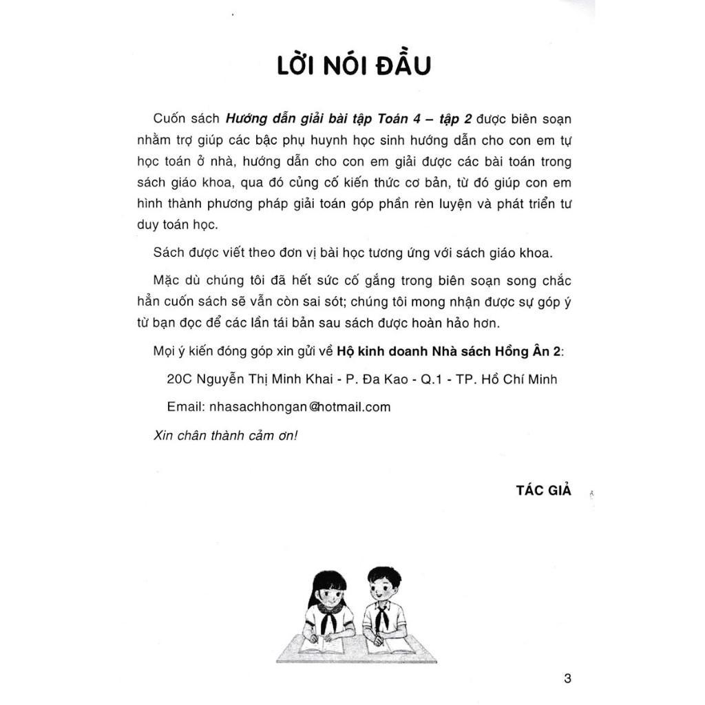 Sách - Hướng Dẫn Giải Bài Tập Toán Lớp 4 - Tập 2 - Bám Sát SGK Chân Trời Sáng Tạo - Hồng Ân