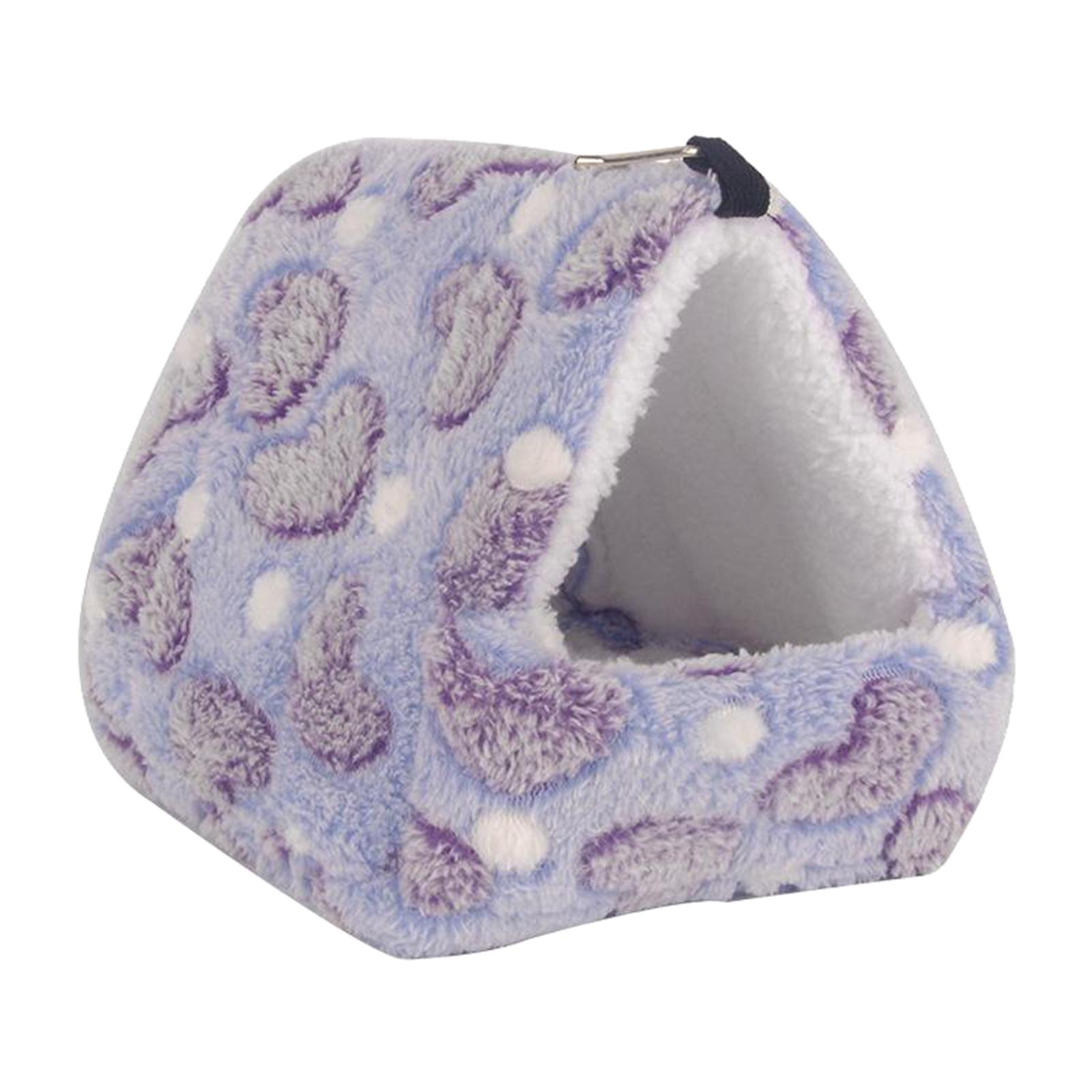Pet Warm Guinea Pig Bed House Animals Hamster Hammock Cage Purple 14x12cm