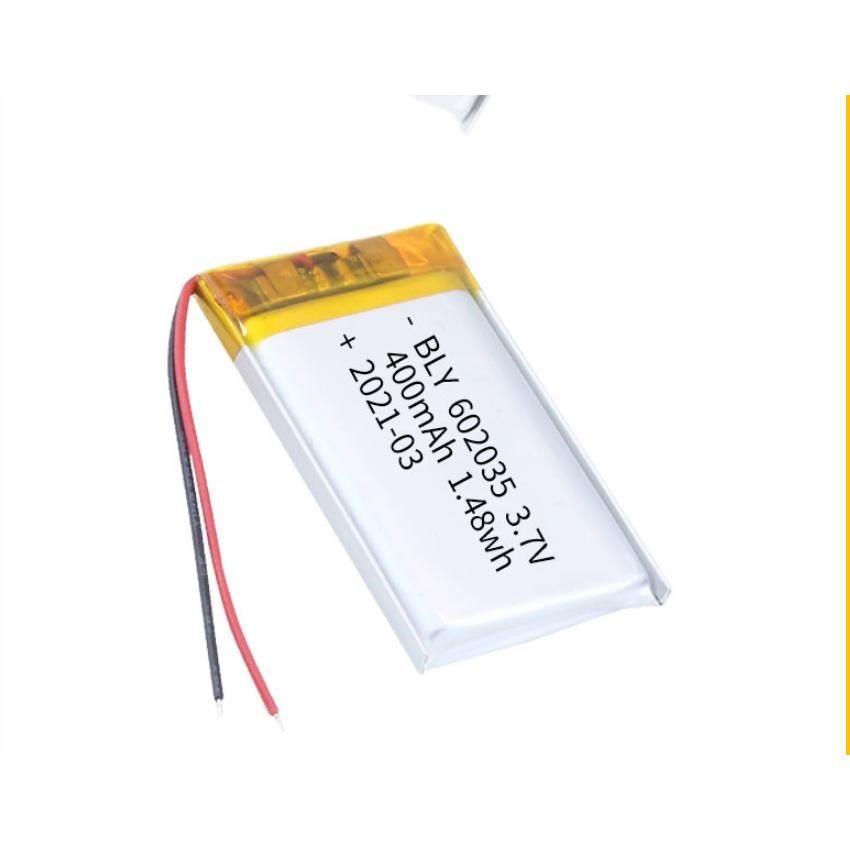 Pin Sạc Lithium Polymer 3.7V 400mah 602035 Cho tai nghe,loa Mp3 MP4 MP5 GPS PSP Bluetooth hàng mới