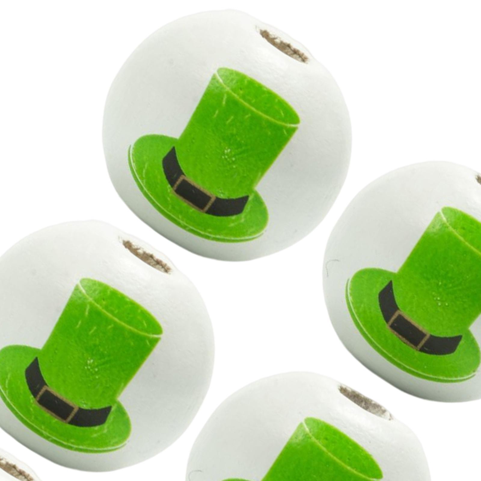 10Pcs ’S Day Wooden Beads smooth Polished for Handicrafts