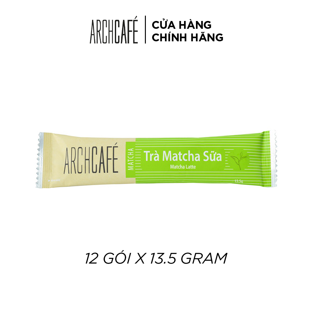 Trà Matcha Sữa - Trà hoà tan Archcafé (hộp 12 gói x 13.5g)