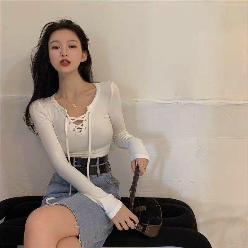 Áo kiểu borip đan dây