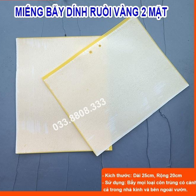 20 Miếng Dính Ruồi Vàng, Côn Trùng Hai Mặt - Hiệu Quả Nhanh, An Toàn - VTNN - DCLV