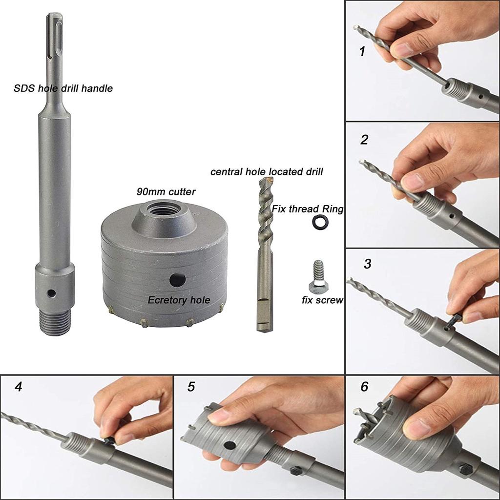 SENKA 1 Mũi khoan rút lõi bê tông, mũi khoét tường điện lạnh chuôi gài [CHỌN CỠ MŨI HOẶC CẦN NỐI THÊM]