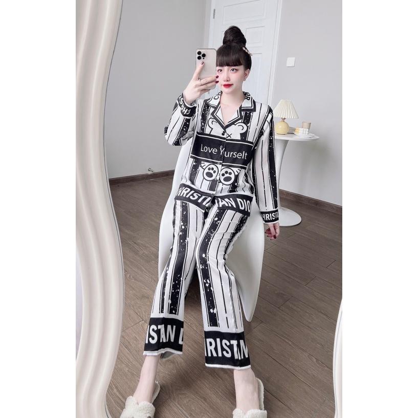 Đồ Bộ Pyjama lụa xước ánh kim cao cấp chuẩn loại 1