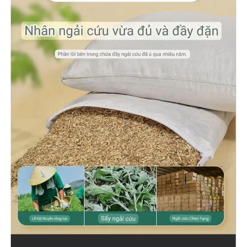 Gối Ngải Cứu Thảo Dược Sưởi Ấm Làm NóngMassage – Xua Tan Đau Mỏi Vai Gáy Cực Nhanh