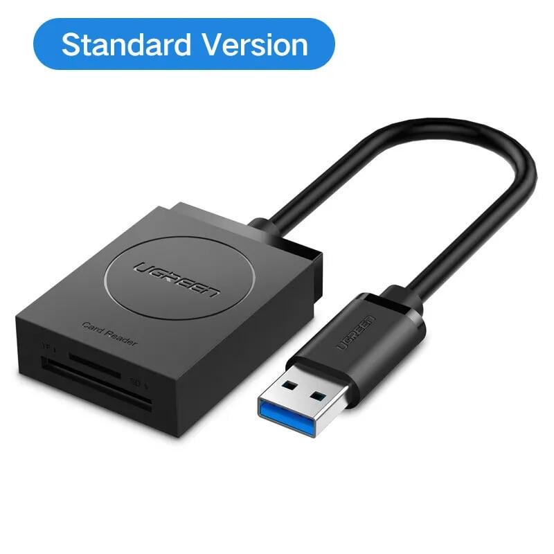 Ugreen UG20250CR127TK 15CM màu Đen Bộ chuyển USB 3.0 sang đọc thẻ TF + SD cao cấp - HÀNG CHÍNH HÃNG