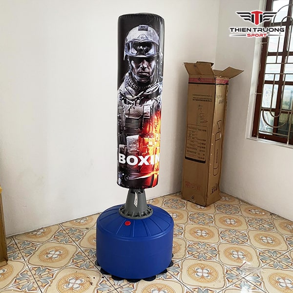 Trụ đấm bốc HJ-G073 cao 170cm thiết kế đẹp mắt, tặng kèm găng tay, đế trụ dùng đối trọng nước hoặc cát chắn chắn an toàn cho người sử dụng