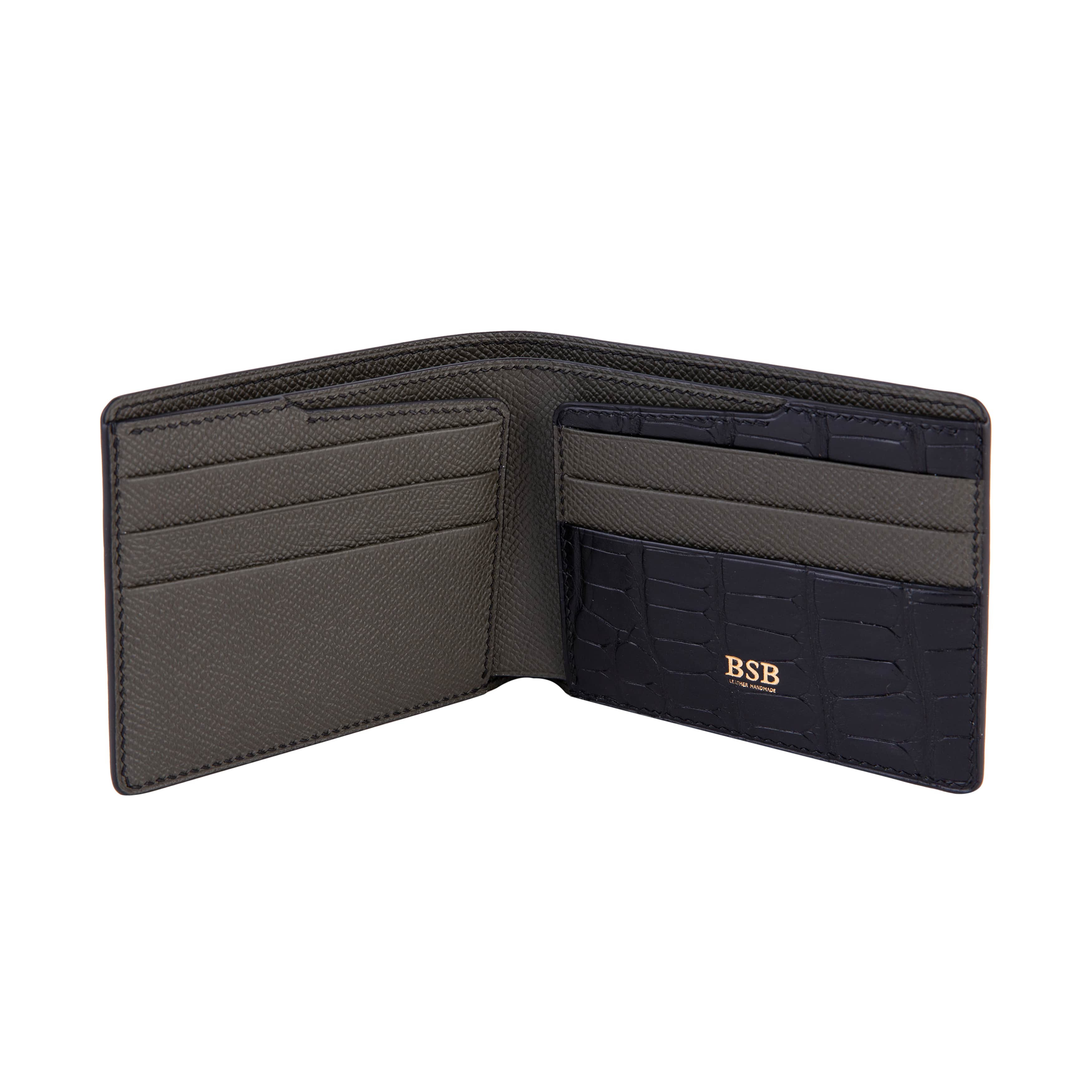 Ví nam da cá sấu lớn quý phái BSB Leather Đen BSB1081