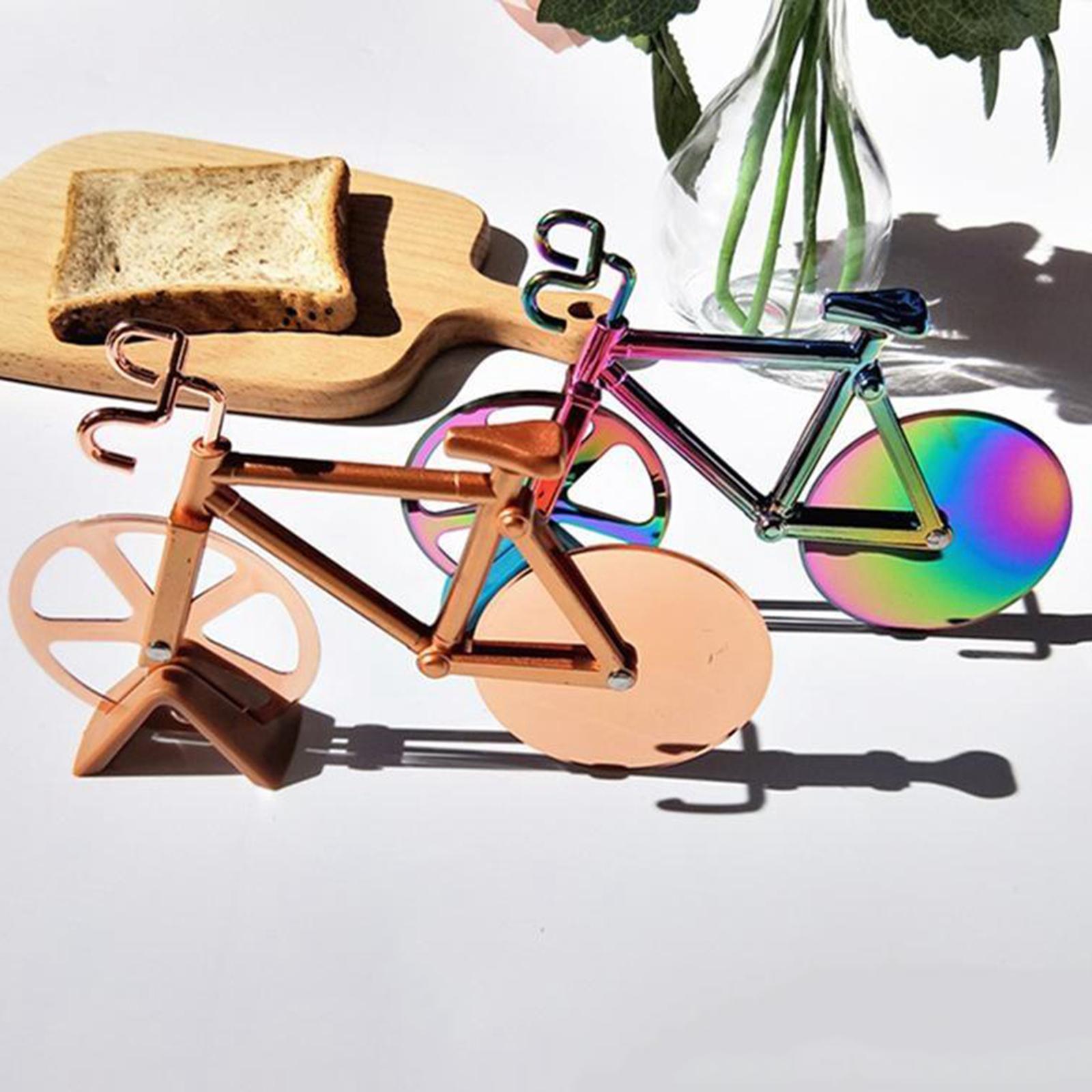 Creative Bicycle Pizza Cutter Stainless Steel Non-Stick Cutting Wheels for Pizza Lovers