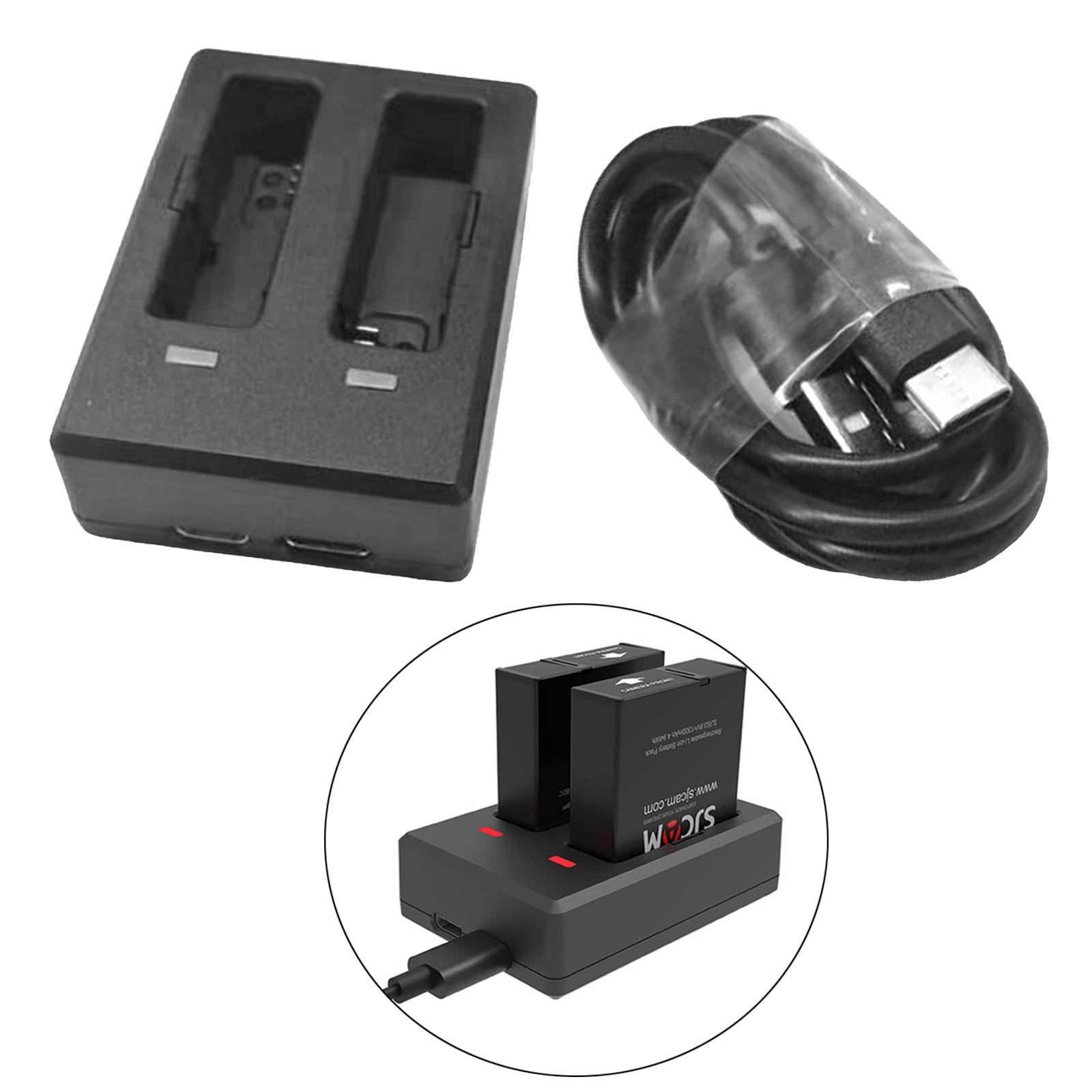 Dual-Slot Battery Charger Travel Charger for  SJ8 Air/Pro/Plus Cameras