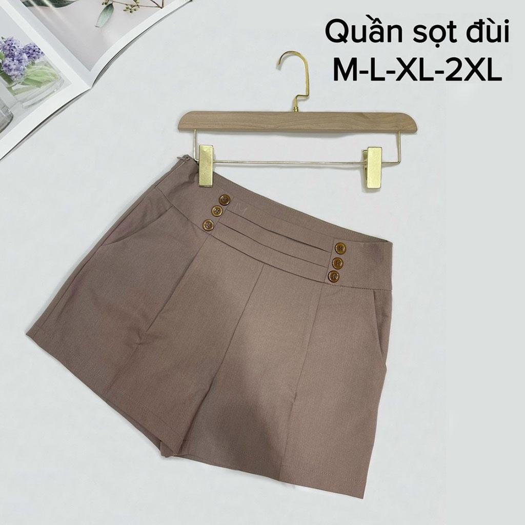 Quần Short Đùi Cạp Cao Thiết Kế Đơn Giản Dễ Mặc Cho Mọi Dáng