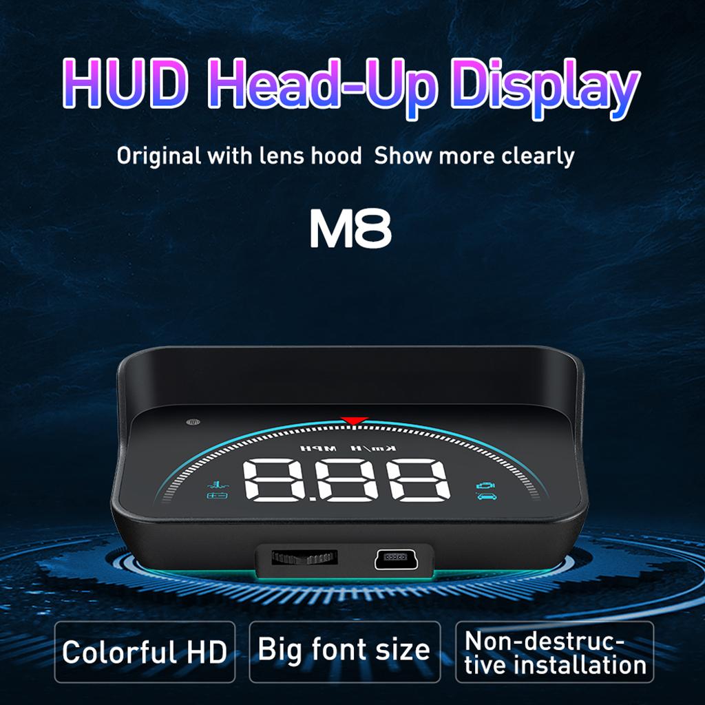 Hud Display Windshield Projector Alarm System KM / H MPH 3.5 X 2.1 X 1 Inches