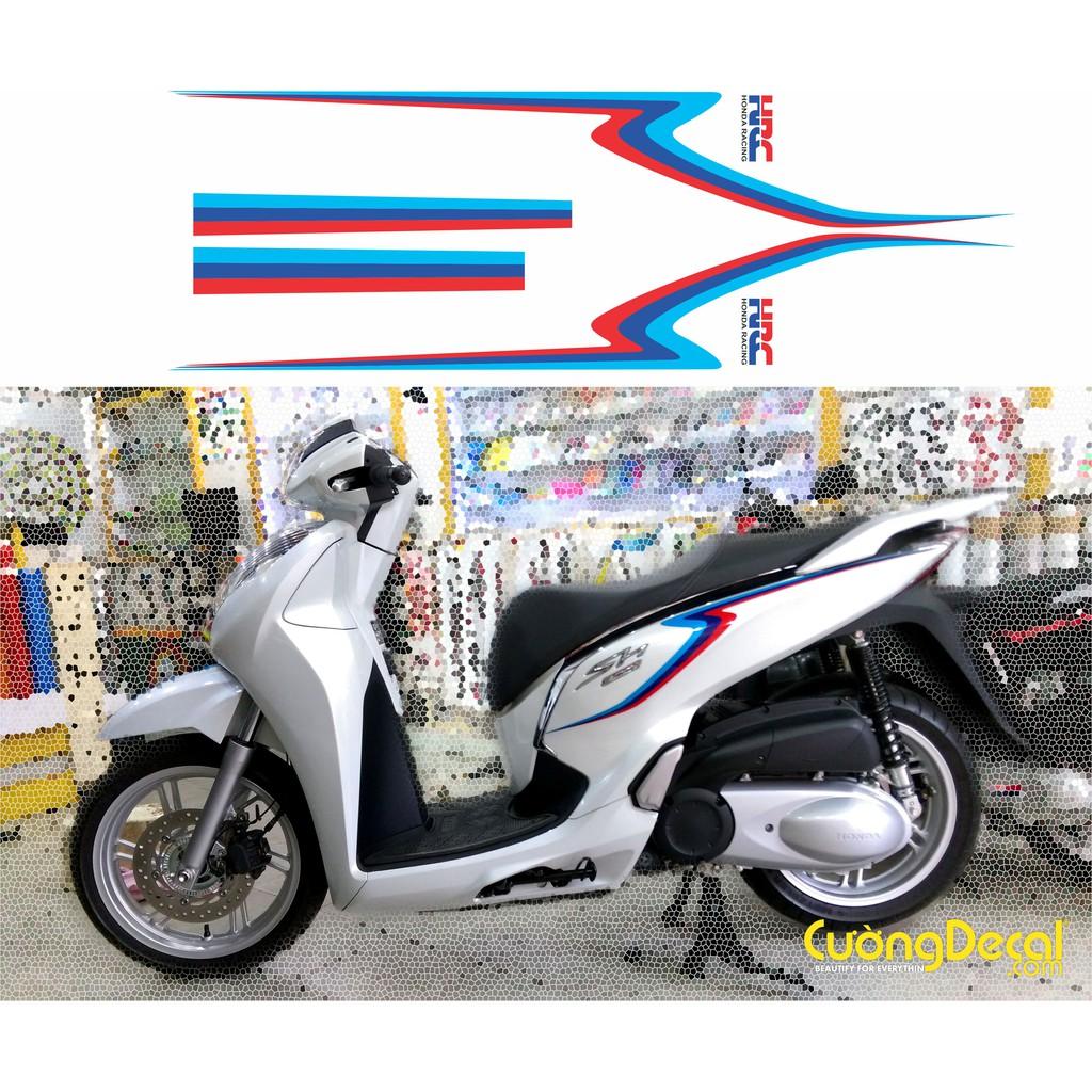 DECAL tem xe Honda SH300i sọc 3 màu cờ Ý, HRC