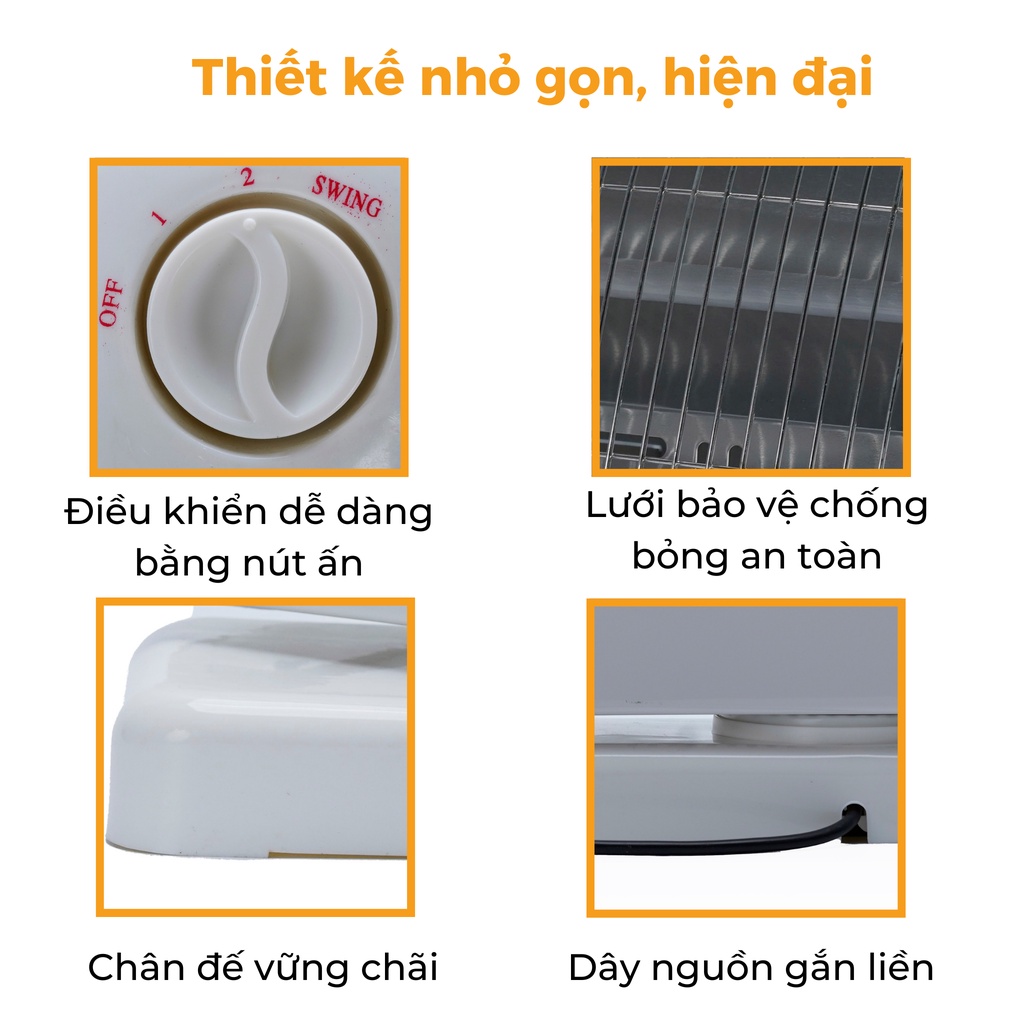 Quạt sưởi điện 2 bóng HR-HT800A -hàng chính hãng thương hiệu Hare - bảo hành 18 tháng