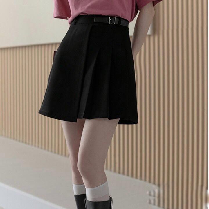 Chân váy đen trắng xếp ly ngắn nữ eo cao hè phong cách tennis ôm dáng chữ a Mophus MV012