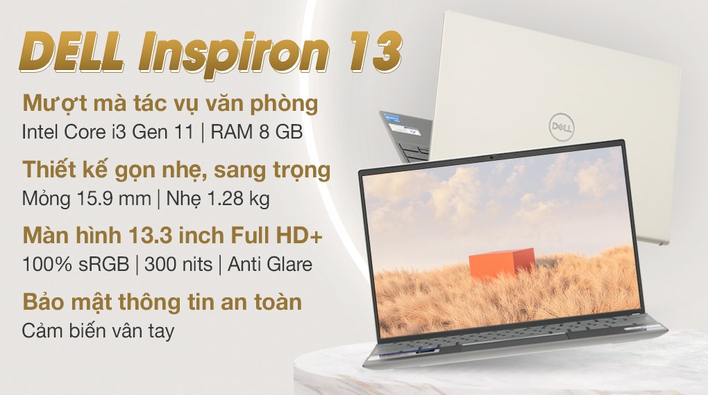 Laptop Dell Inspiron 13 5310 N3I3116W1 (Core 3-1125G4/ 8 GB DDR4/ 256 GB SSD/ Win11 + Office) - Hàng Chính Hãng