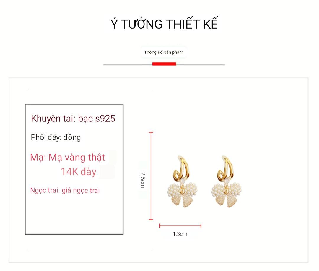 Khuyên tai nơ trai đá