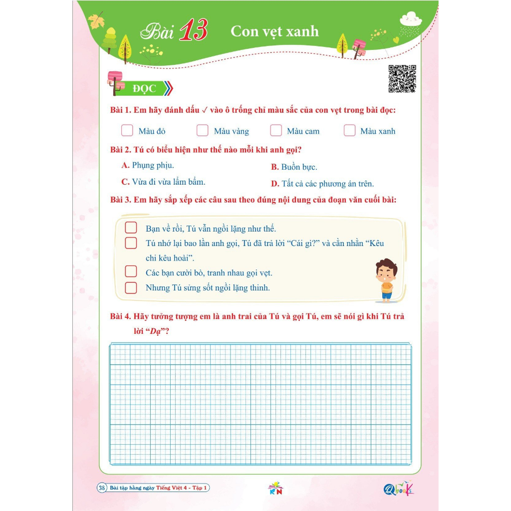 Sách - Bài Tập Hằng Ngày Tiếng Việt 4 - Tập 1