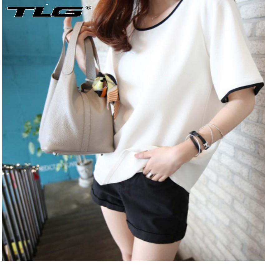 ️️ Áo thun nữ ngắn tay phong cách Hàn Quốc TI 352 1(trắng) tặng 01 bút bi cao cấp TI M 410