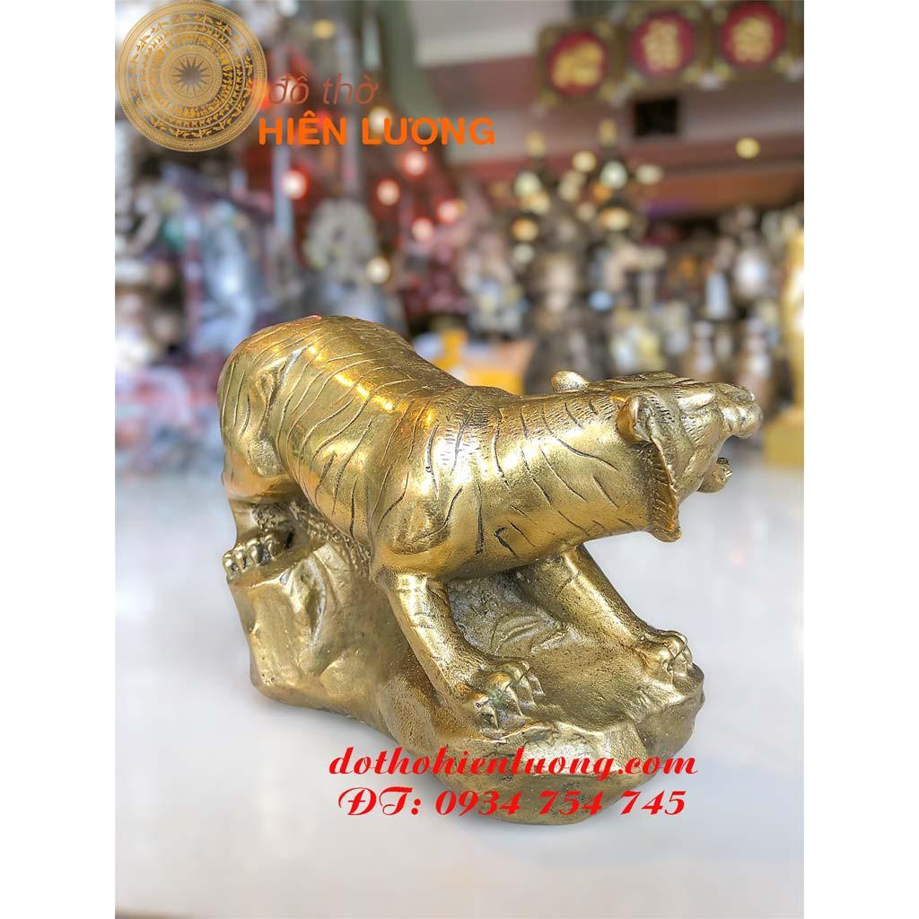 Tượng Hổ Phong Thủy Bằng Đồng Cỡ To Cao 13cm