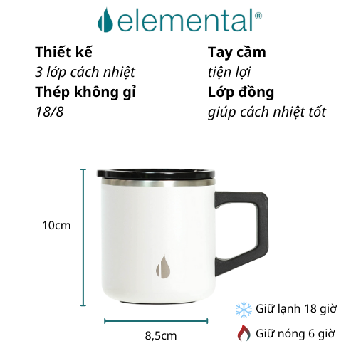 [Thương hiệu Mỹ_Hàng chính hãng] Cốc giữ nhiệt Elemental Summit 360ml, giữ nhiệt vượt trội, an toàn sức khỏe, giá tốt