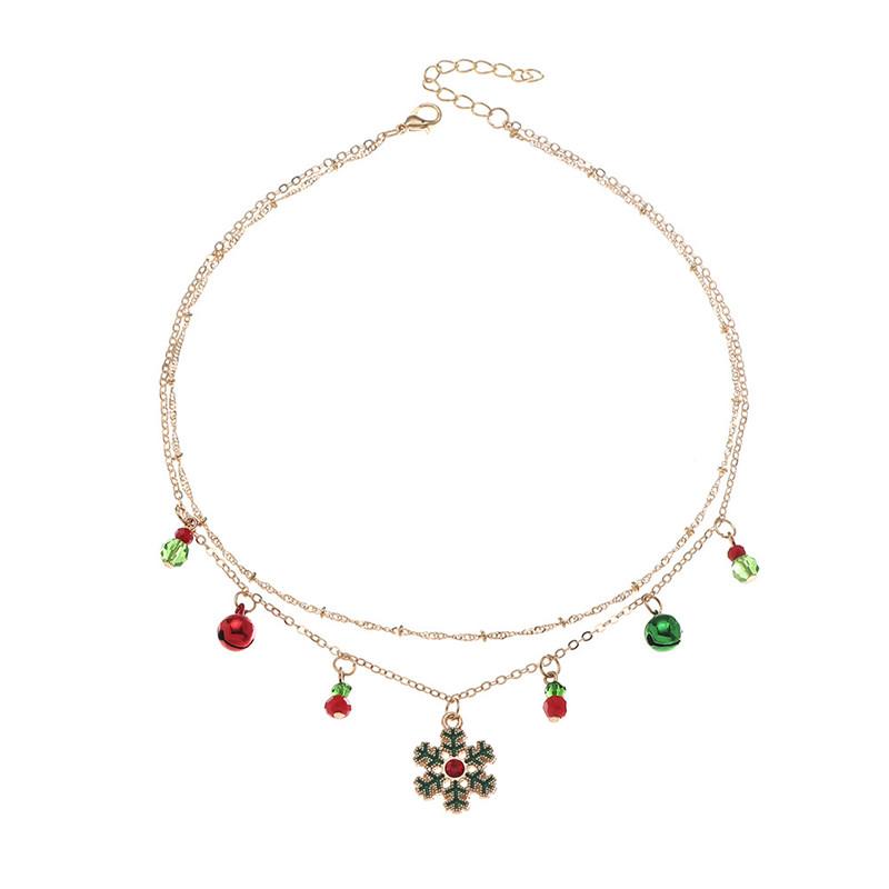 Nhiều Màu Sắc Chuông Cây Giáng Sinh Dây Chuyền Nữ Thời Trang Xương Đòn Collier Vòng Cổ Trang Sức Xmas Quà Tặng Năm Mới