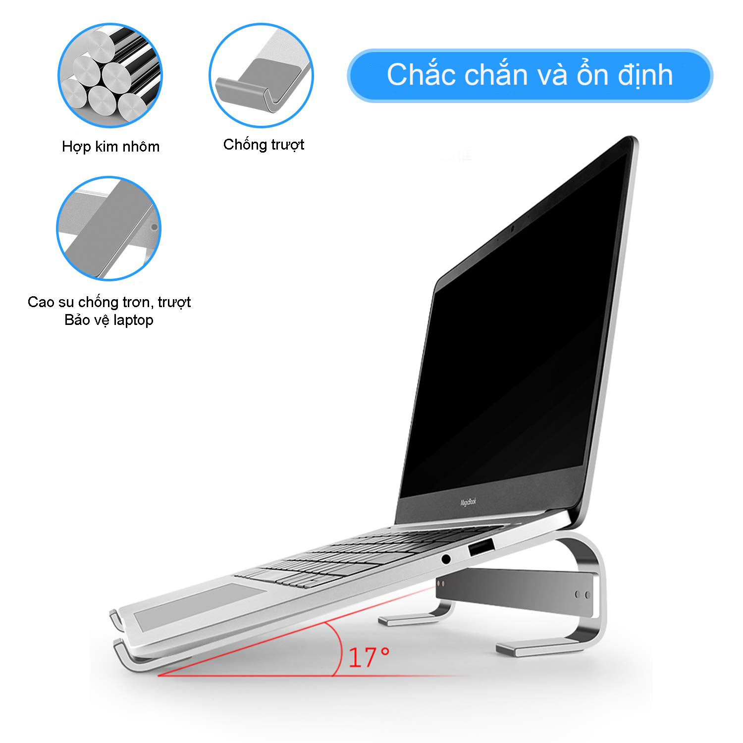 Giá Đỡ Máy Tính, Laptop, Hợp Kim Nhôm Cao Cấp. Hỗ Trợ Tản Nhiệt Chống Mỏi Cổ, Vai, Gáy