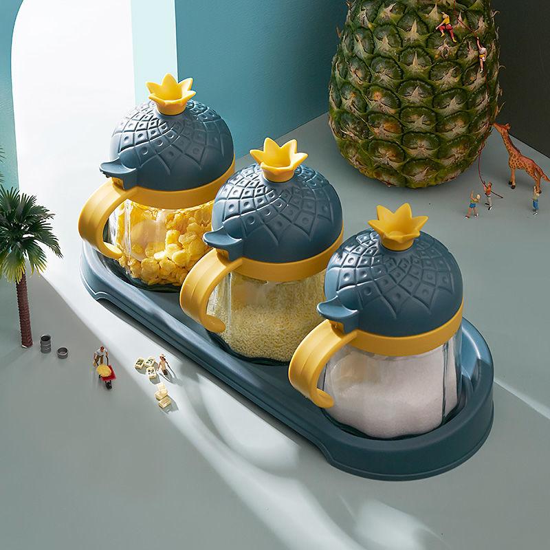 Bộ Hộp Thủy Tinh Đựng Gia Vị Tiện Lợi Cho Nhà Bếp
