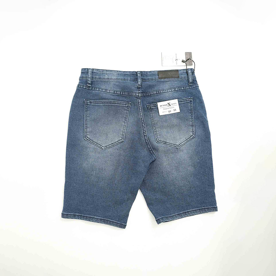 Quần Short Jeans Nam Rách Cao Cấp HUNTER X-RAYS Form Slimfit Thun Màu Xanh  S70