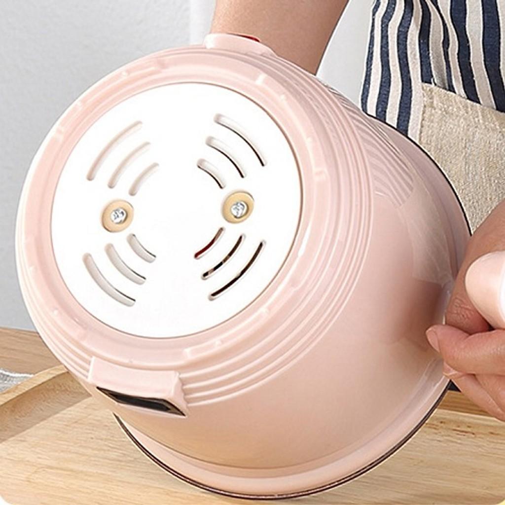 Ca Nấu Mì, Nấu Cơm Đa Năng Có Tay Cầm 1,8L - Nồi Lẩu Điện Mini Kèm Giá Hấp 18CM