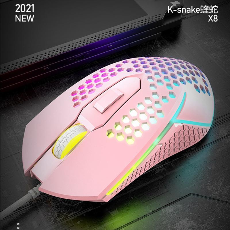 Viper X8 Có Dây Thiết Chuột Chơi Game LOL 3200DPI 6 Độc Lập Nút Game Thủ Mous Nhẹ Thiết Kế Rỗng Cho Máy Tính