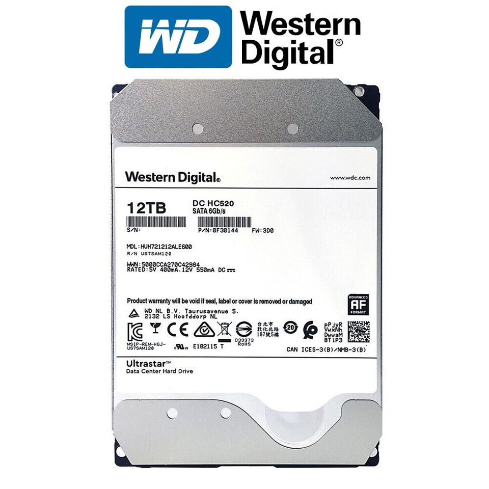 Ổ cứng HDD Western Digital Ultrastar 12TB 3.5 inch Sata 3 - Hàng Nhập Khẩu