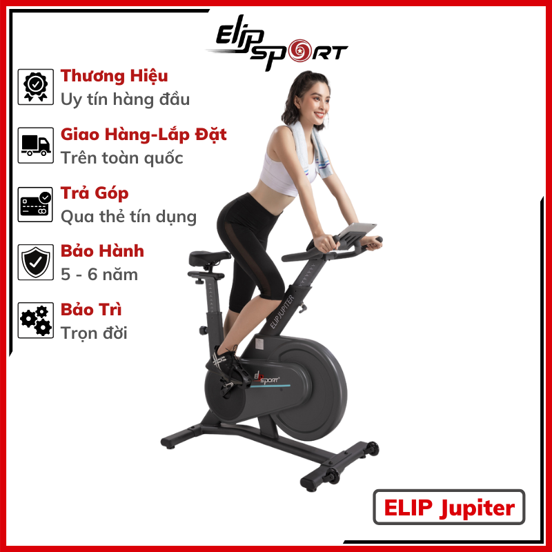 Xe Đạp Tập Thể Dục ELIP JUPITER giá tốt, kháng lực từ, bảo hành chính hãng