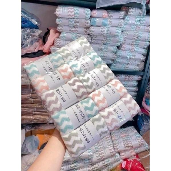 Khăn mặt kẻ Hàn Quốc mềm mịn