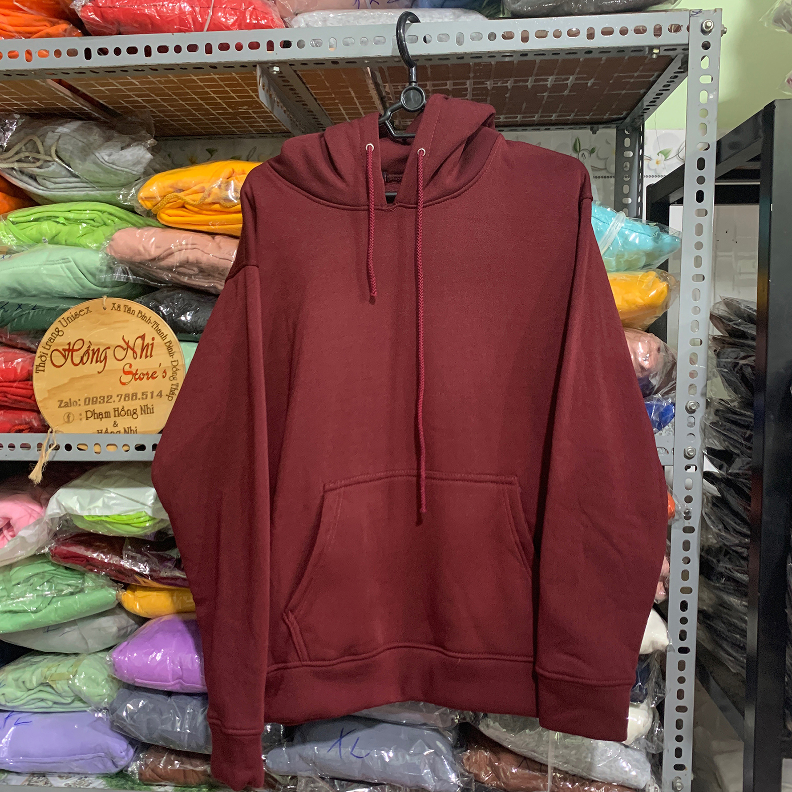 Áo Khoác Hoodie Trơn Ulzzang Unisex Màu Đỏ Đất Chất Nỉ Bông Cao Cấp Dáng Rộng Nam Nữ - MM