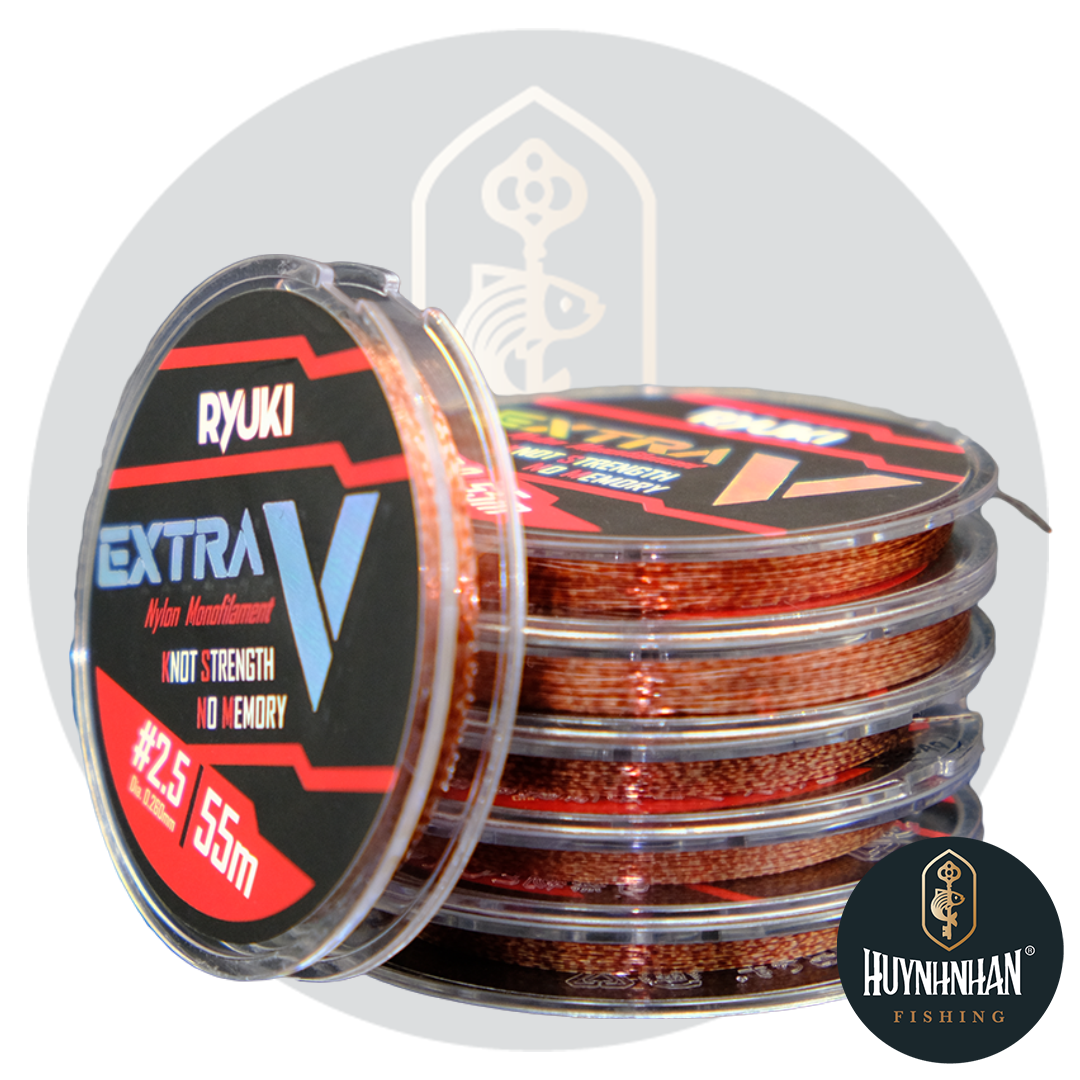 Dây Câu Ryuki Extra V - Dây Câu Cá Nylon Monofilament - Cuộn x 55m