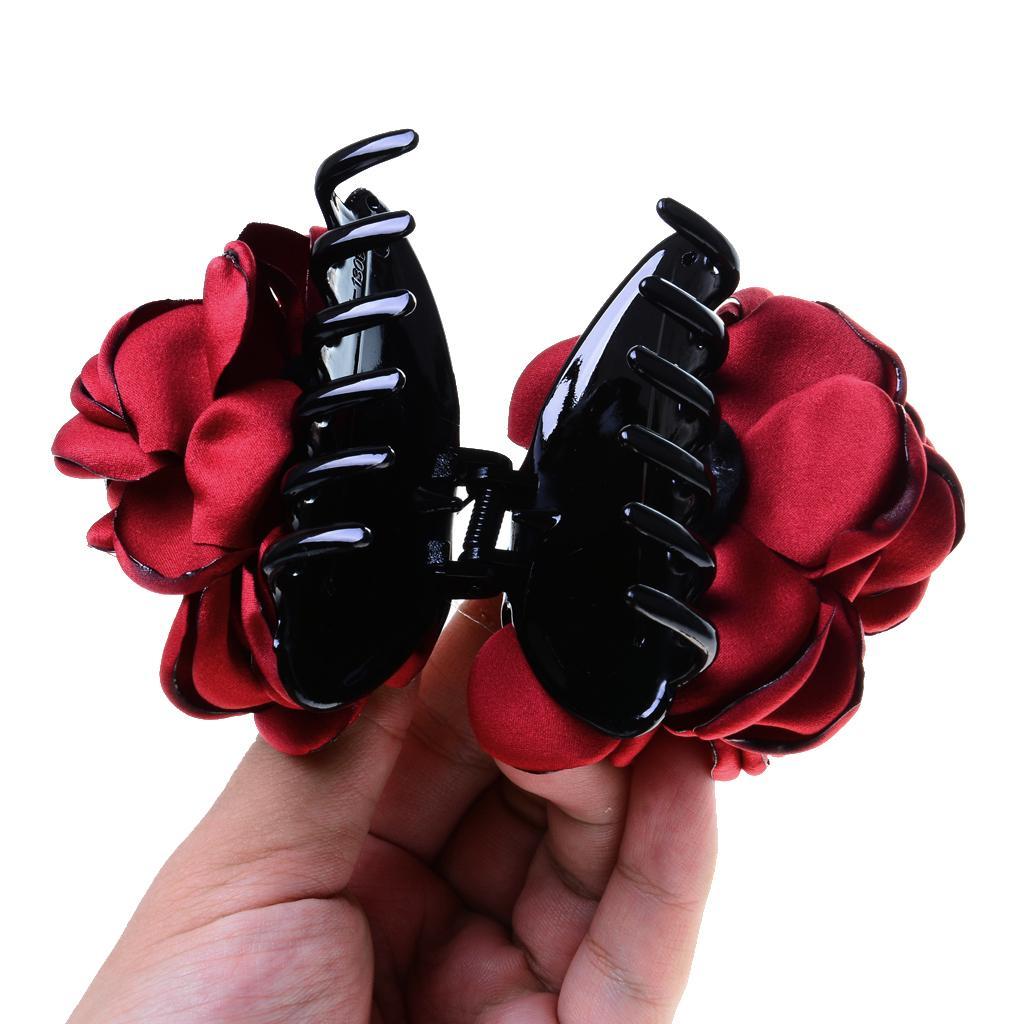 2x Fashion Rose Flower Large Hair Clip Claw Clip Accessory Gift 2 Colors