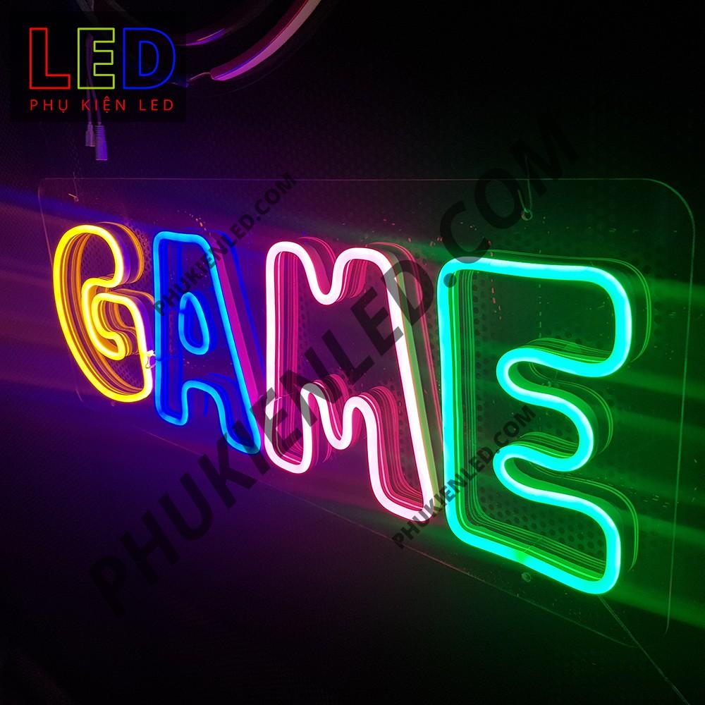 Đèn Led Neon Chữ GAME Nhiều Màu - GAME LED Neon Sign, Đèn Led Neon Game Trang Trí Phòng Game