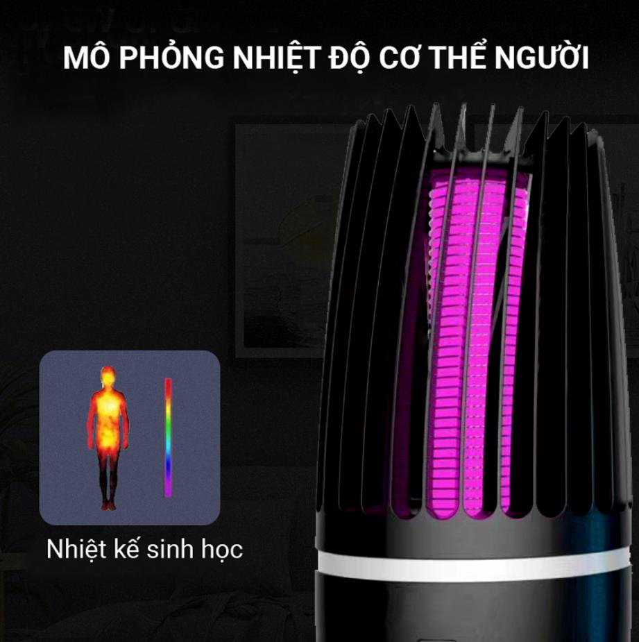 Đèn Ngủ Bắt Muỗi Tích Điện Thông Minh Hàng chính hãng + Nguồn USB