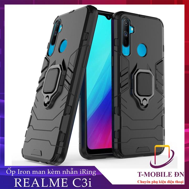 Ốp lưng cho Realme C3 C3i iron man chống sốc kèm nhẫn xoay chống xem video bảo vệ camera