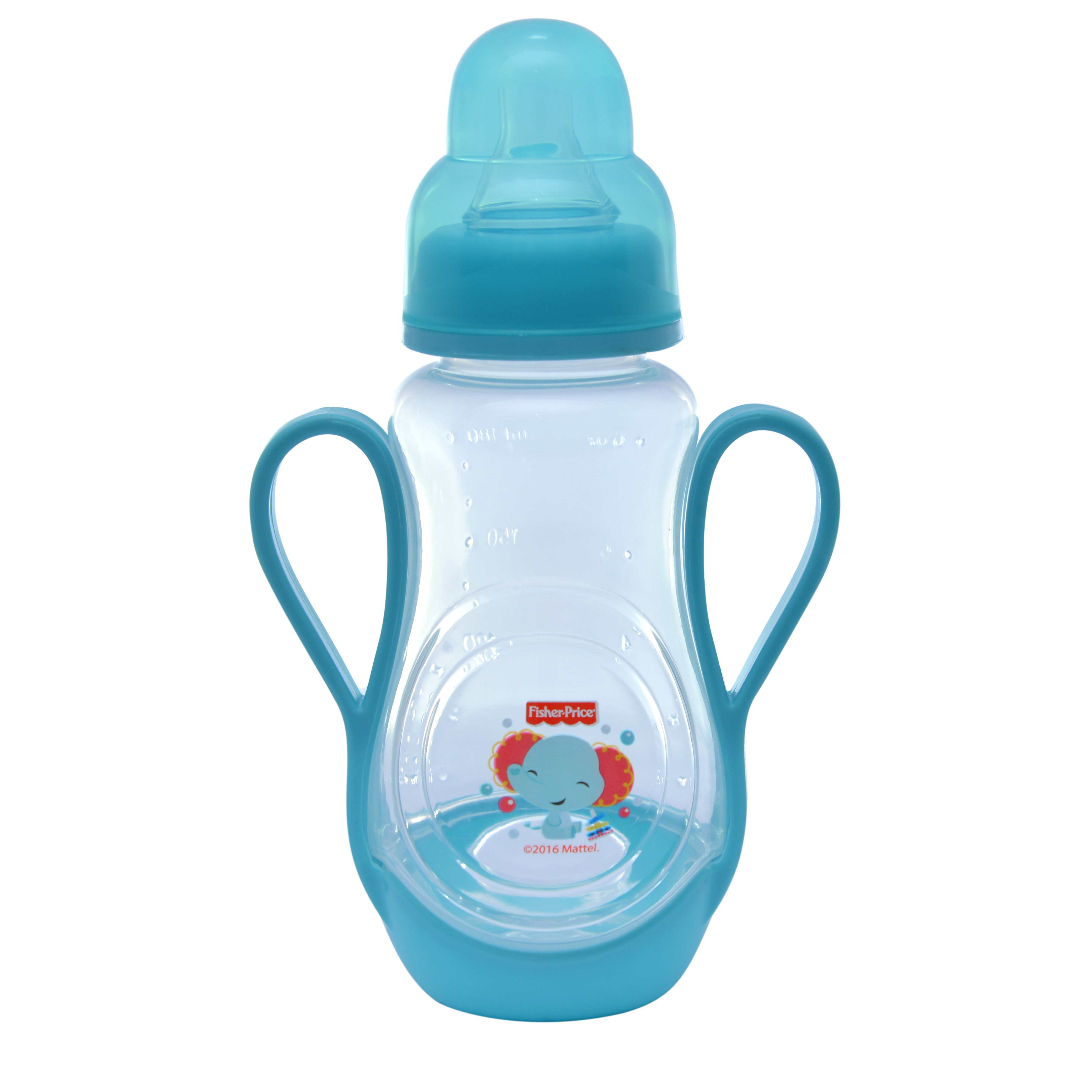 Bình sữa núm silicone có tay cầm Fisher Price 180ml - FP11 Kèm 2 núm silicone thay thế