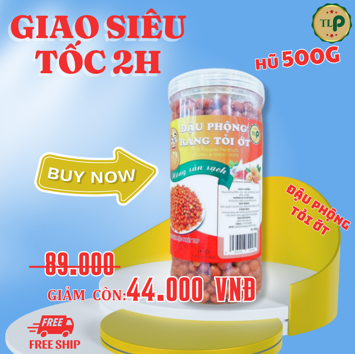 500G HŨ ĐẬU PHỘNG SẤY TỎI ỚT GIÒN NGON