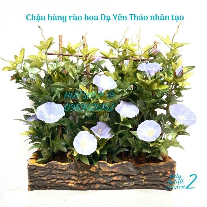 CHẬU HÀNG RÀO HOA DẠ YÊN THẢO NHÂN TẠO TRANG TRÍ NHÀ CỬA